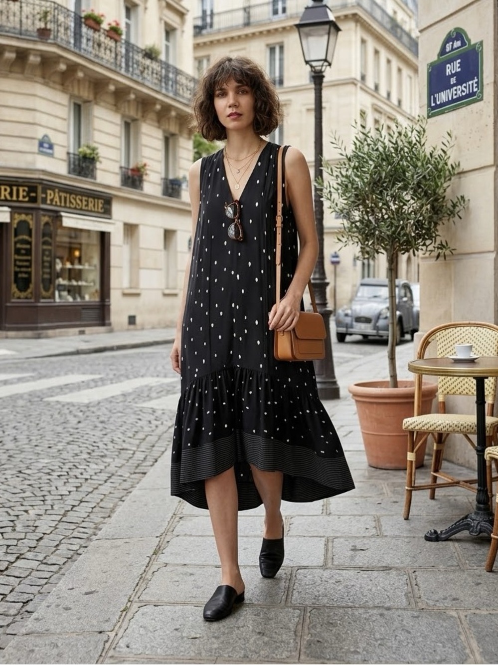 3.1 Phillip Lim Runway "Painted" Silk Polka Dot Midi Dress - US 2 / XS / Small